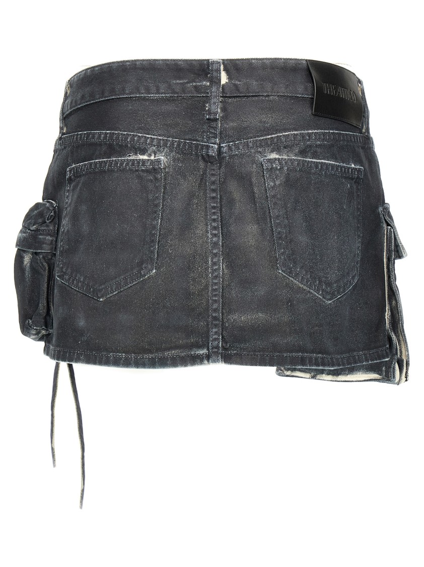 Attico Fay Cargo Mini Skirt In Gray