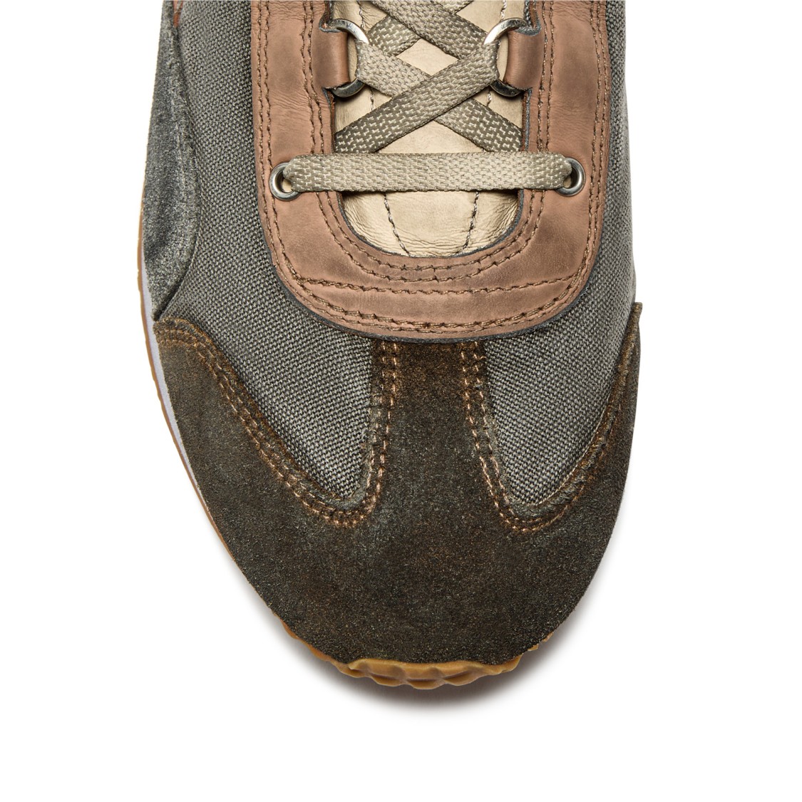 Diadora Stonewash Brown And Gray Heritage Equipe Sneakers In Brown