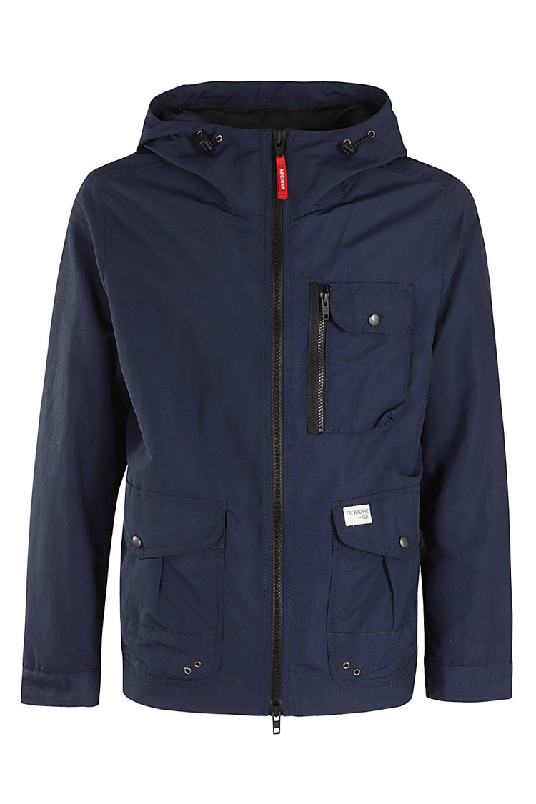 Fay Windbreaker Archive Jacket In Blue