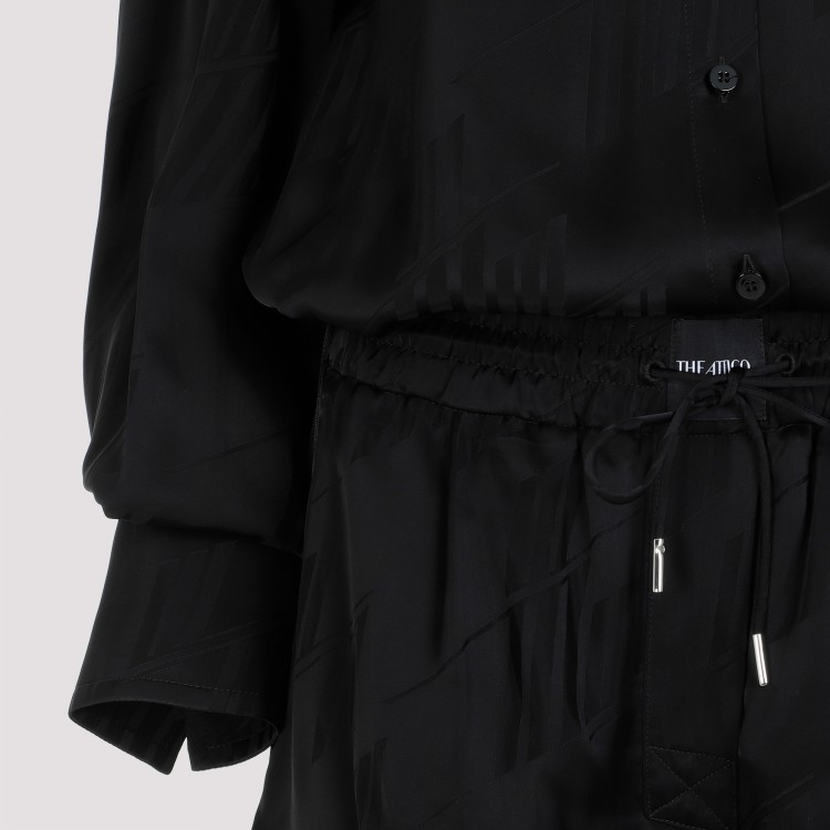 オールインワン・サロペット THE ATTICO Woman Jumpsuits Black 247WCP185RY02 100 THE ATTICO THE ATTICO BLACK VISCOSE JUMPSUIT | baltini