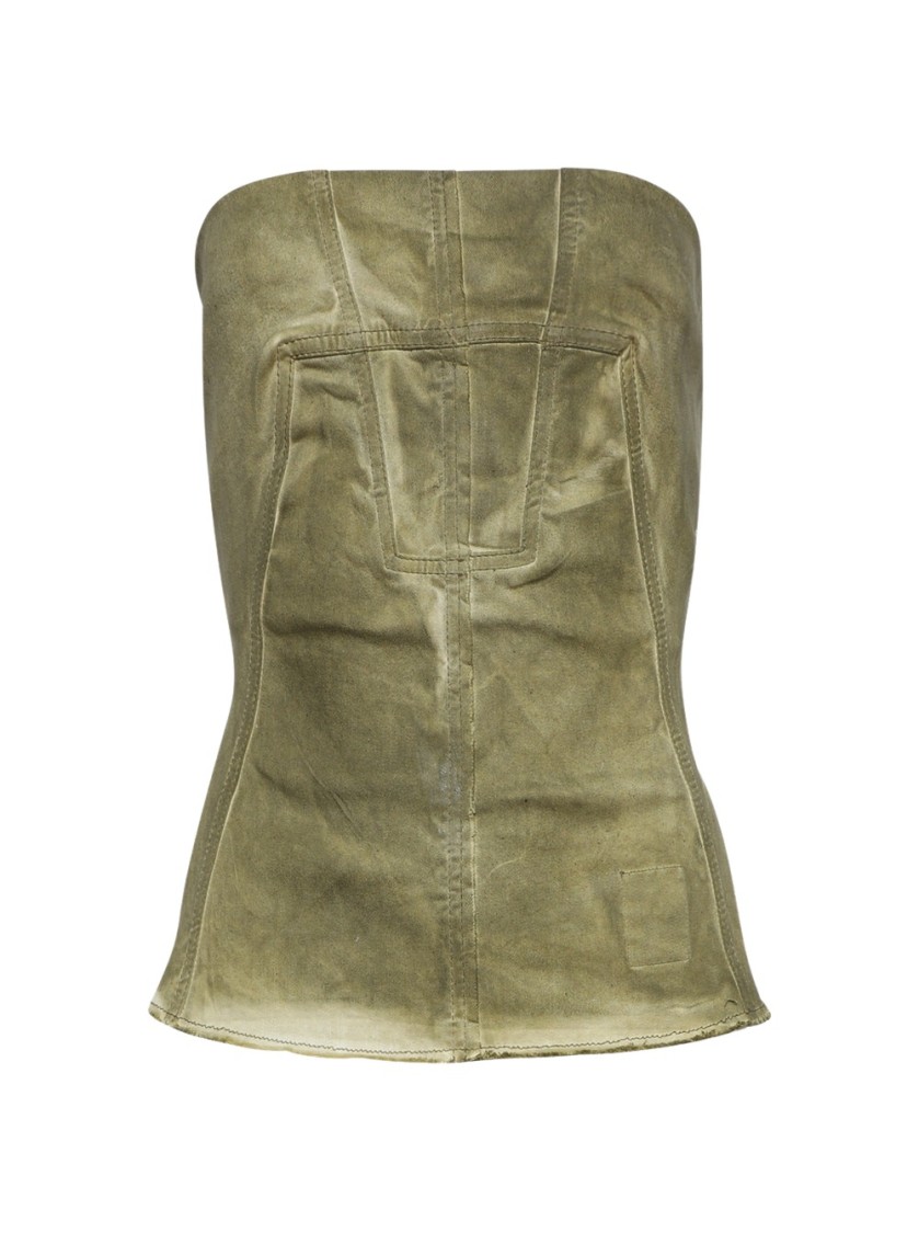 Rick Owens Drkshdw Drkshdw By Rick Owens Porterville Stretch Denim Bustier Top