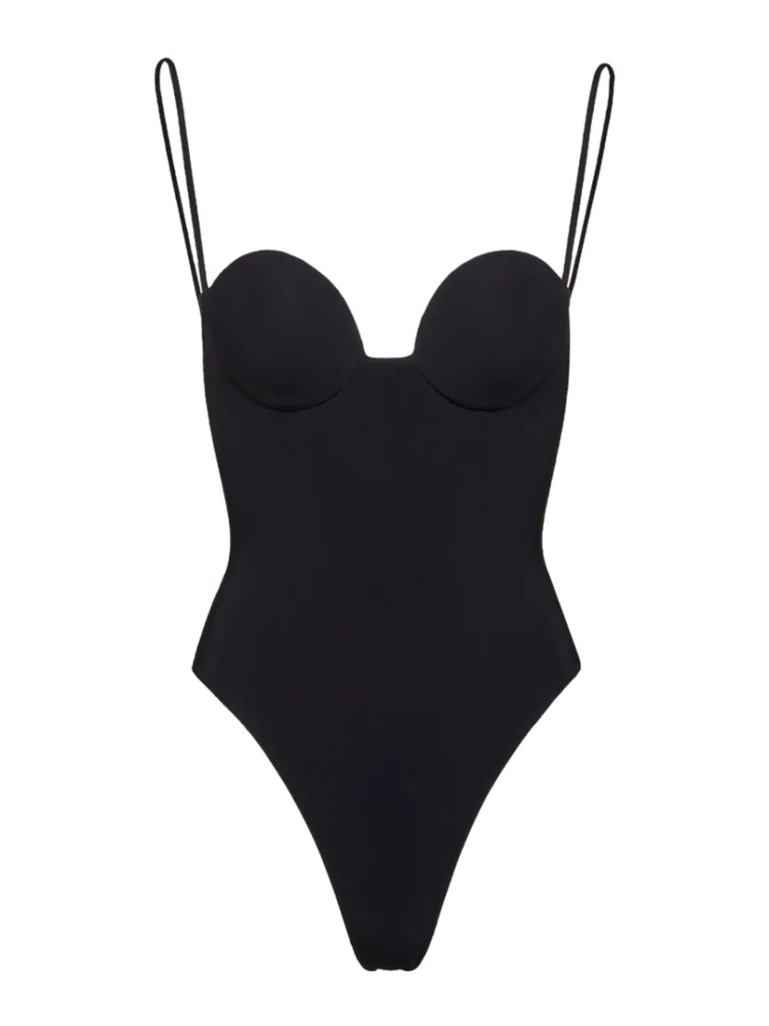 Shop Magda Butrym Bustier Swimsuit In Black