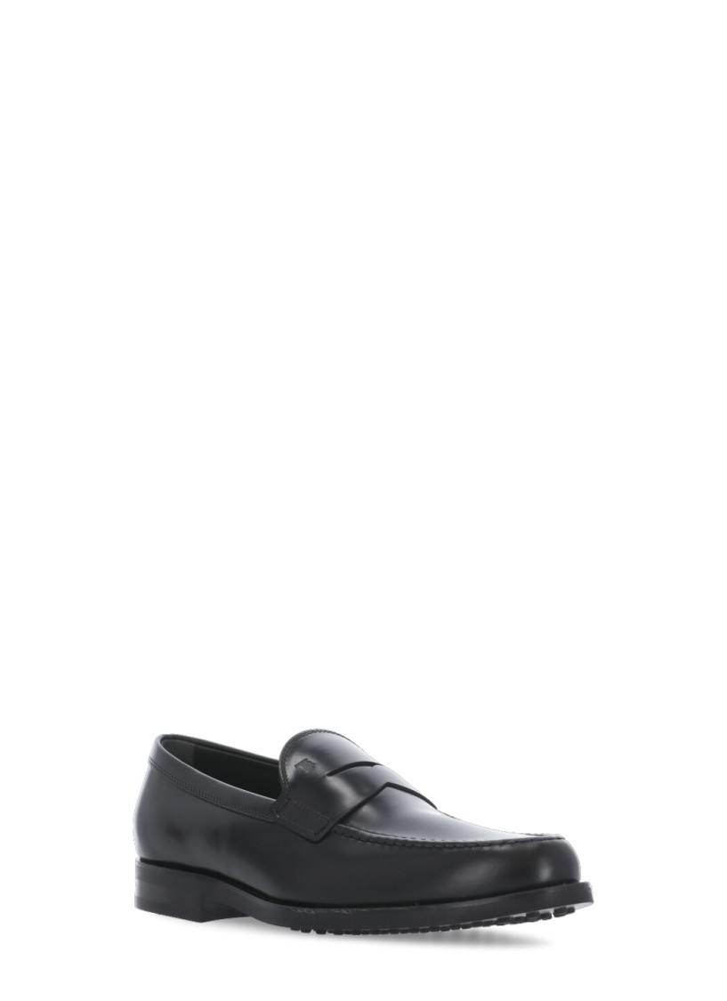 Tod's Smooth Leather Loafers In Black