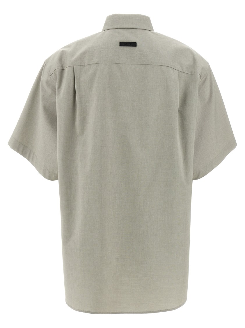 Fear Of God Tailored Shirt With Short Sleeves And Button-down Collar In Gray