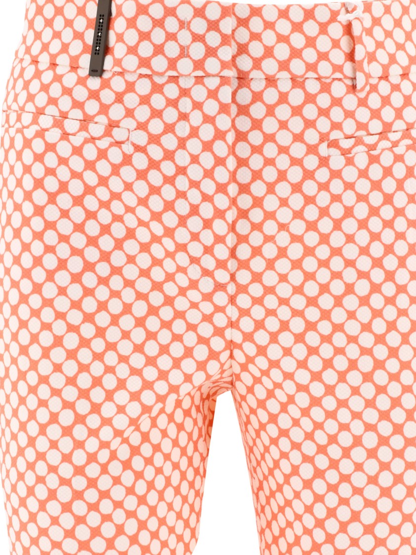 Peserico Cropped Trousers With Playful Polka-dot Pattern In Multi
