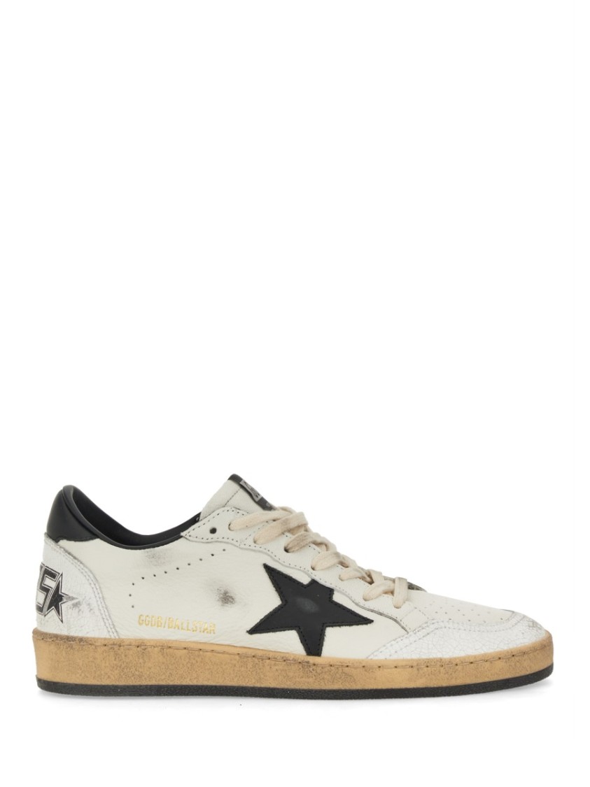 Golden Goose Ballstar Nappa Upper Leather Star And Heel Crack Toe And Spur In Brown