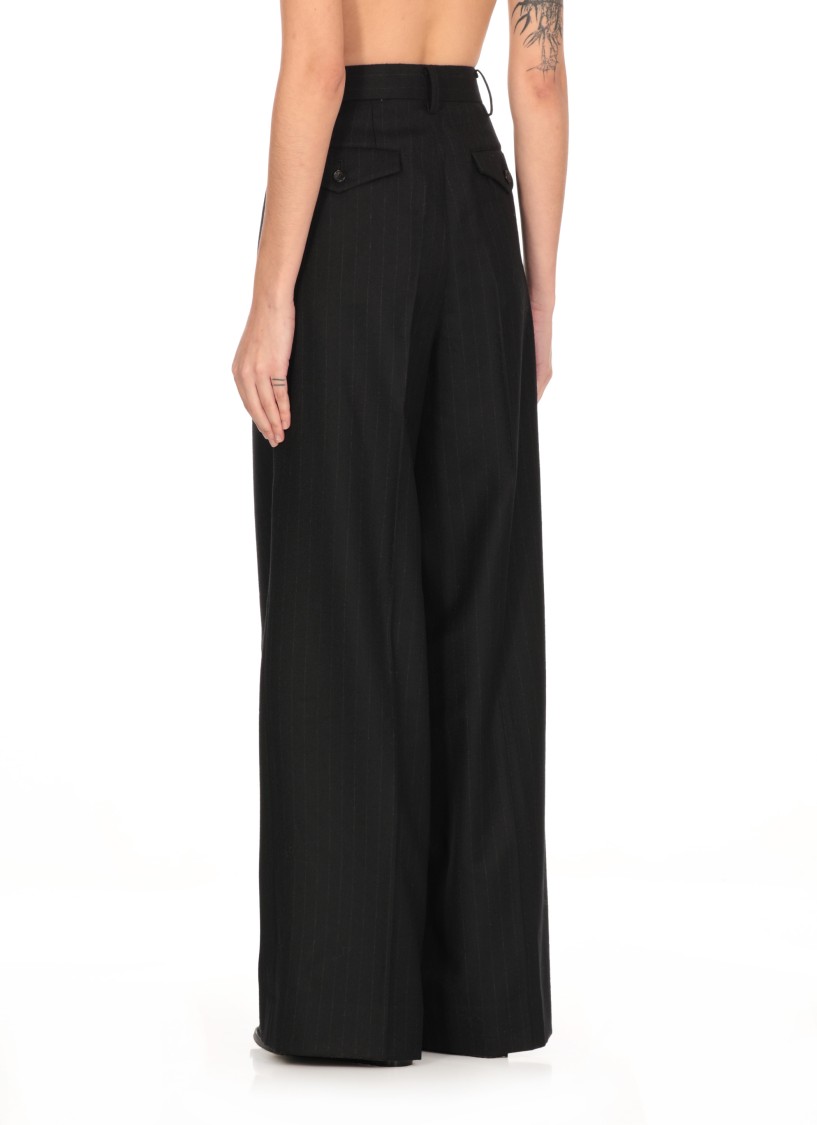 Junya Watanabe Elegant Women's Wool Trousers For Fw24 In Black