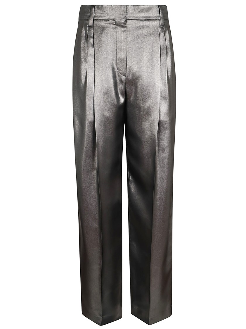 BRUNELLO CUCINELLI BRUNELLO CUCINELLI SILK TWILL TROUSERS WITH RELAXED TAILORED FIT