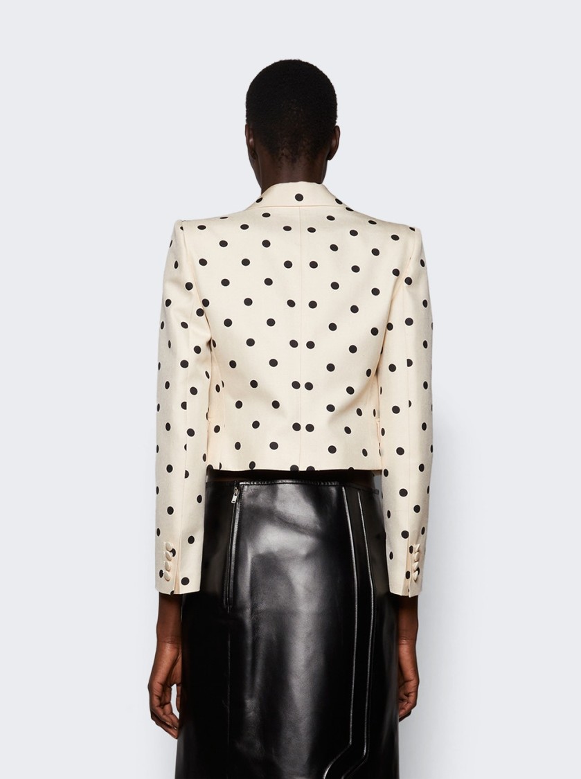 Valentino Bow-embellished Polka-dot Silk-shantung Jacket