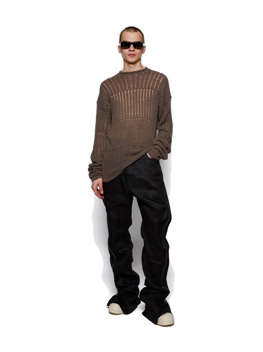Rick Owens Oversized Pull Knit Sweater Dust In Grey
