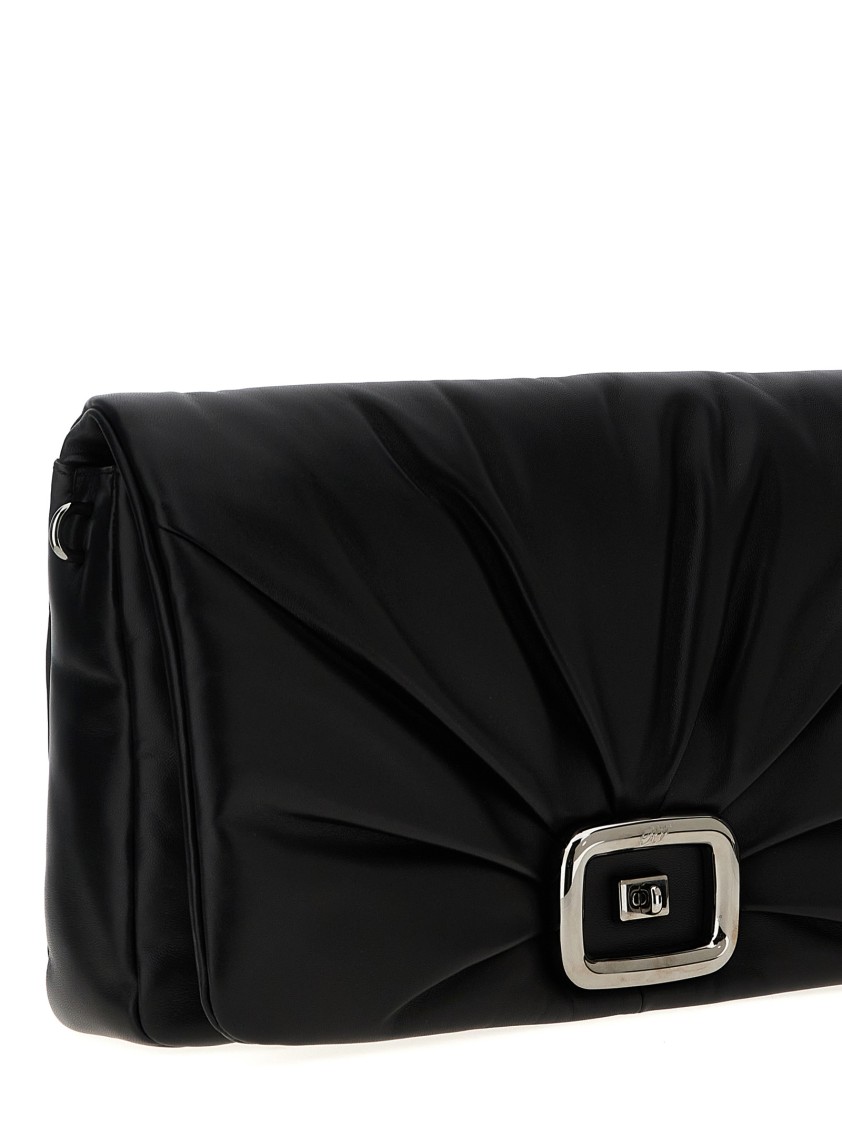 Roger Vivier 'viv' Choc Large' Shoulder Bag In Black