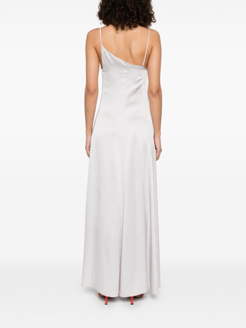 Forte Forte White Maxi Dress With Single Shoulder Strap In White