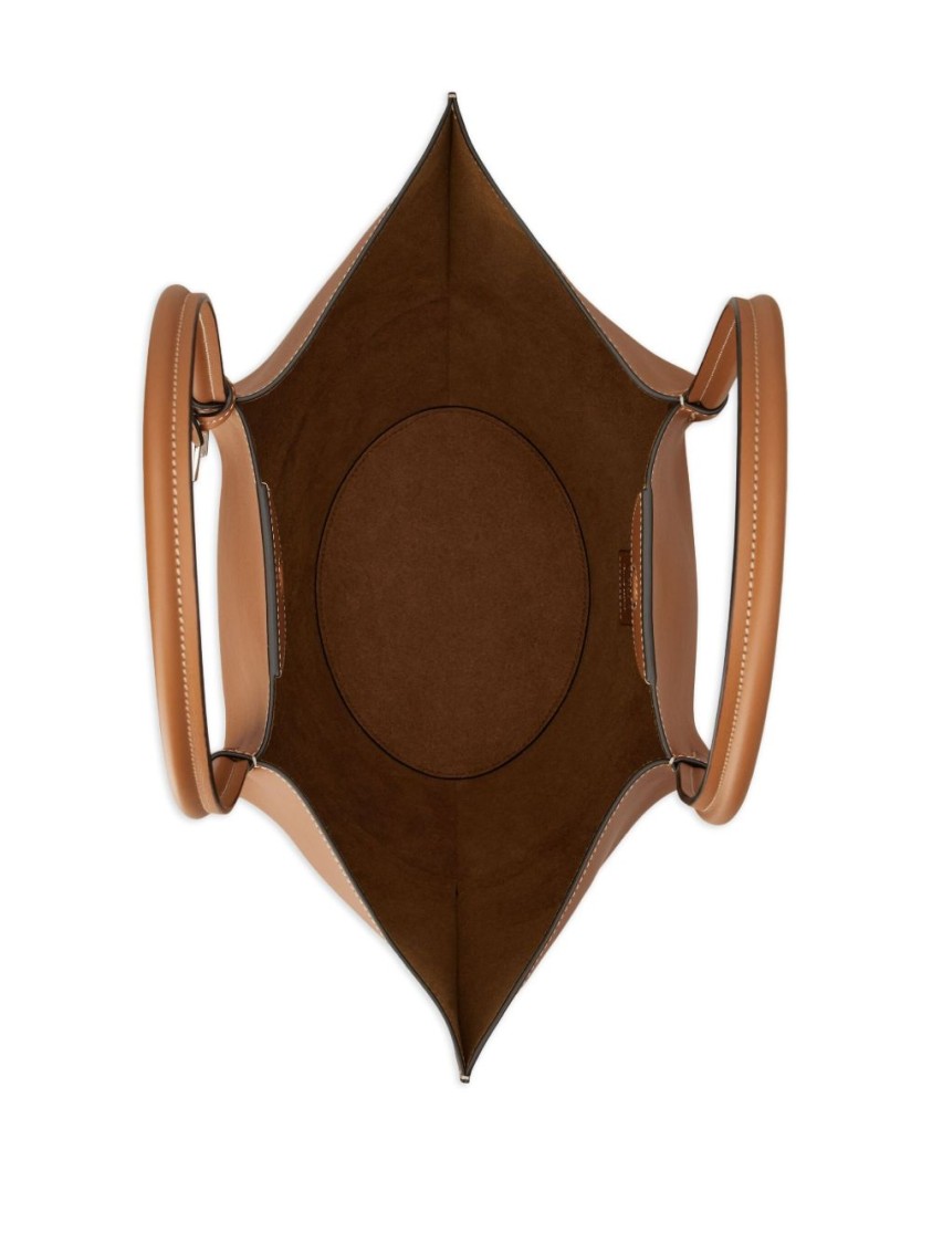 Tod's Structured Brown Calfskin Tote In Brown