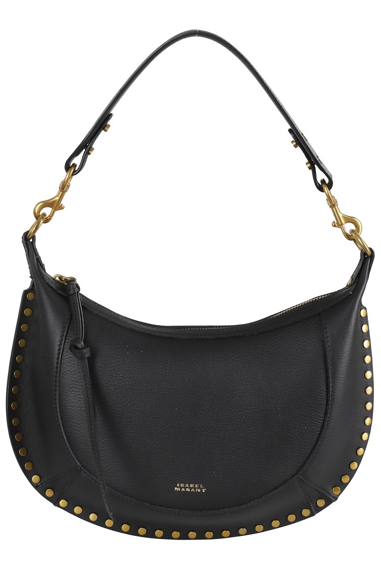 Isabel Marant Oskan Moon Studded Shoulder Bags In Black