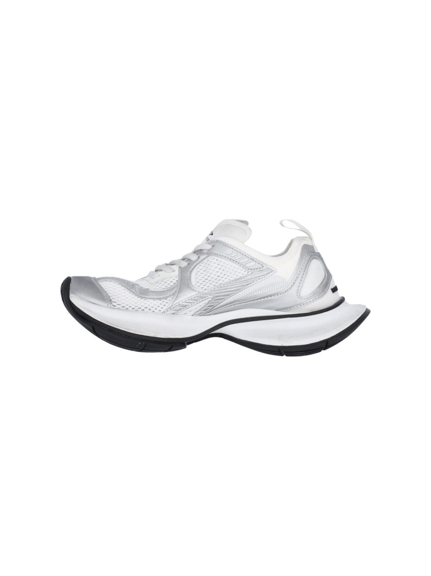 Balenciaga Two-tone Mesh And Fabric Circuit Sneakers In White