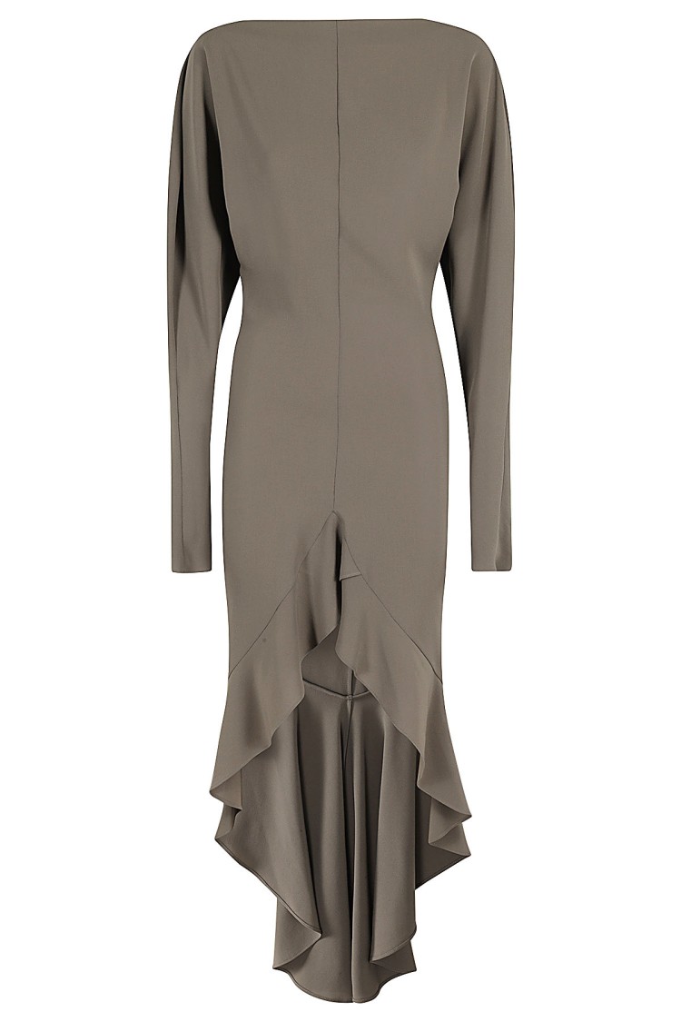 Shop Philosophy Di Lorenzo Serafini Light Crepe Dress In Green