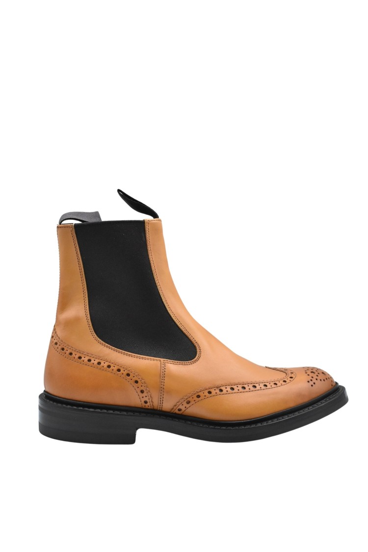 Tricker's Laced Boots With Brogue Detailing In Brown