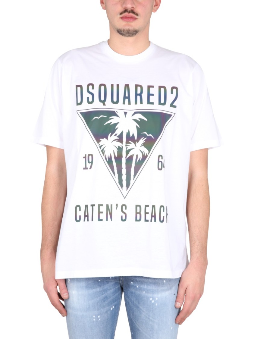 Dsquared2 T-shirt Caten's Beach In White