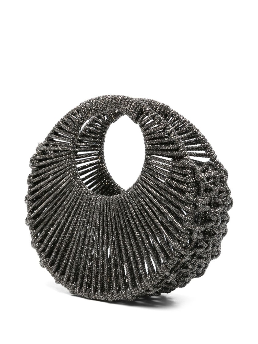 Shop Hibourama Circular Beaded Handbag With Textured Surface
