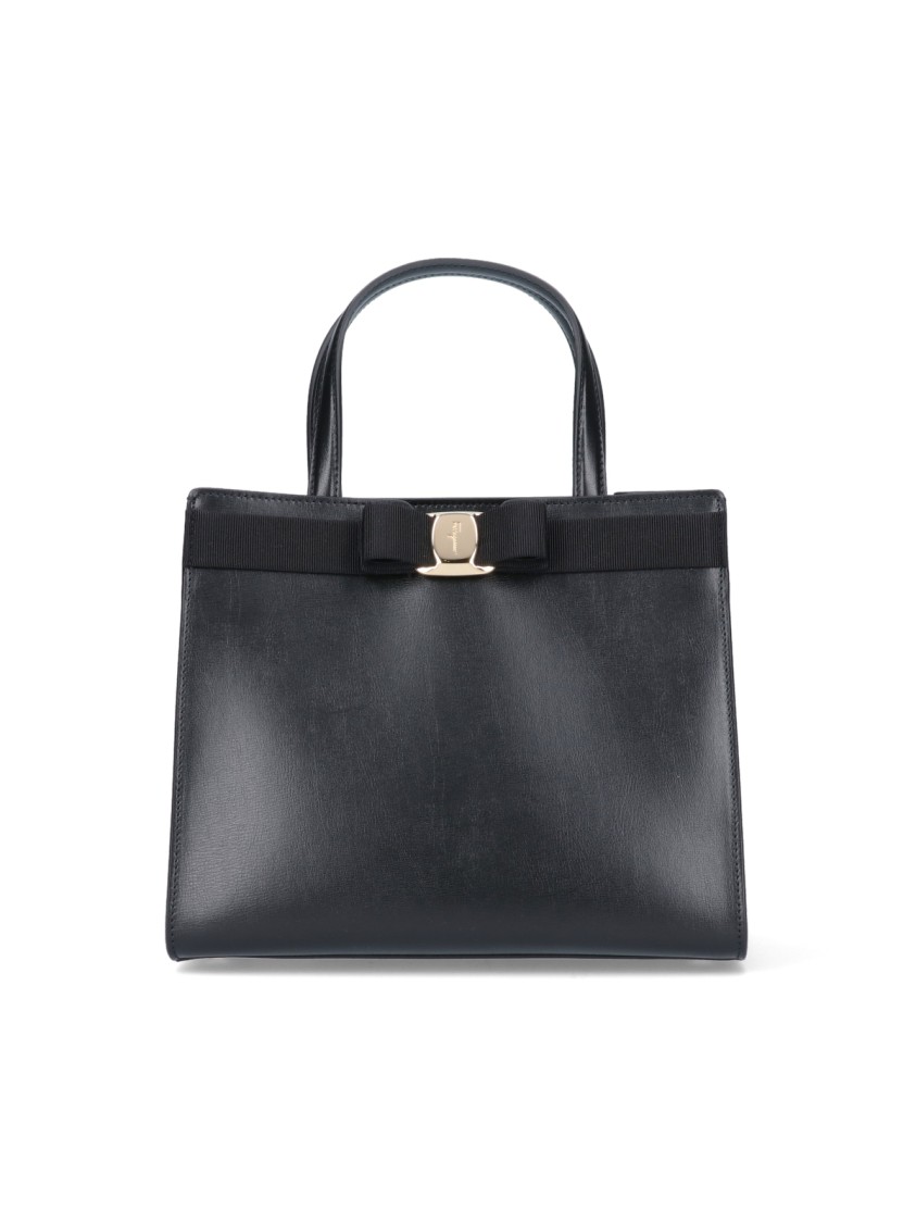 Ferragamo Vara Bow Tote Bag  Black