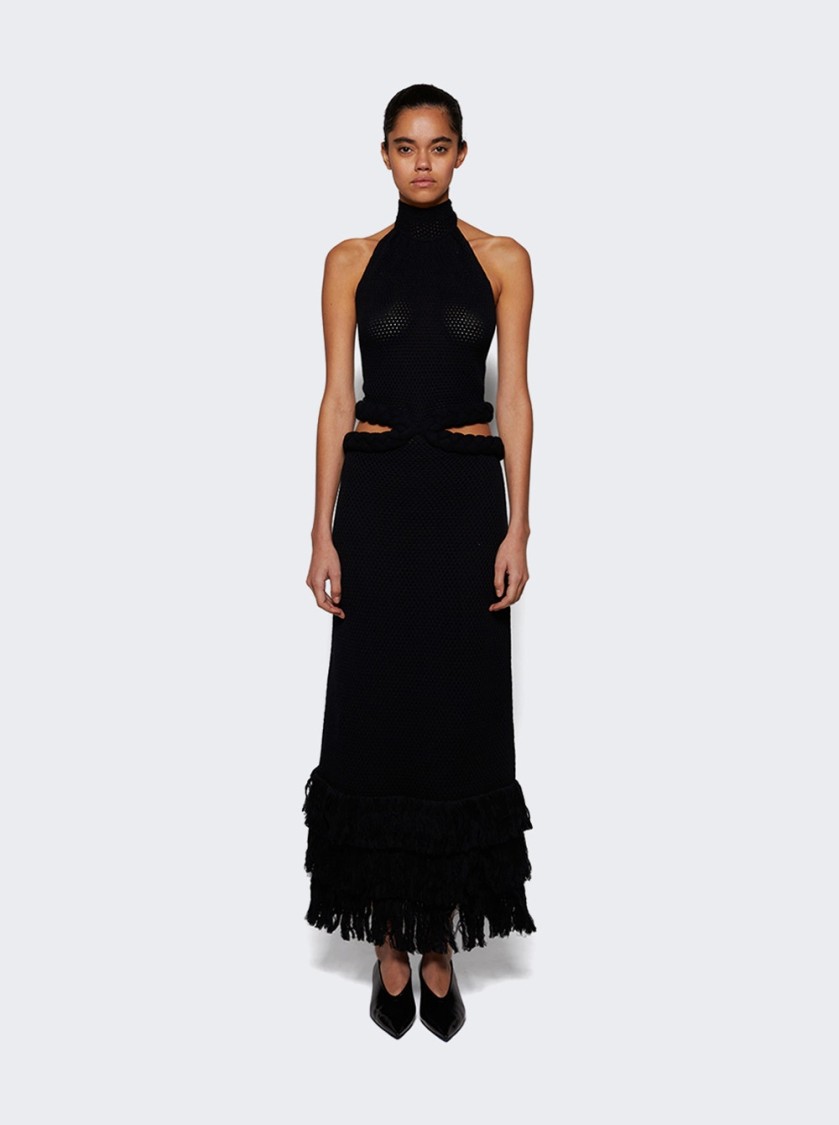 Johanna Ortiz The Unknown Midi Dress Black In Black