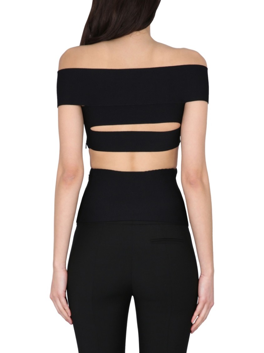 Alexander Mcqueen Lex Sliced Top Ld32 In Black