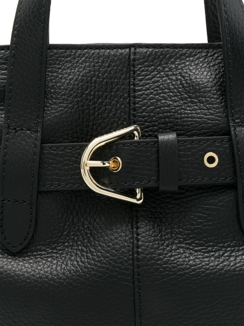 Shop Coccinelle Textured Black Leather Tote Bag