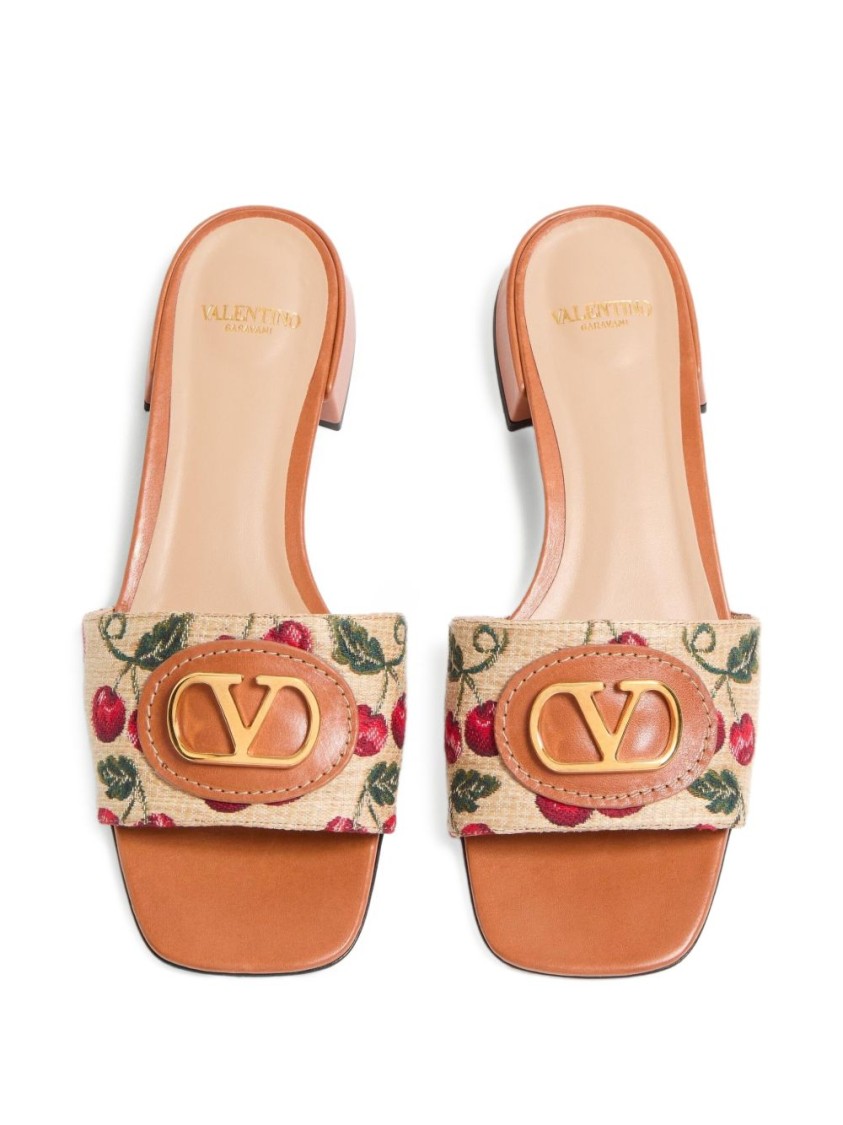 Valentino Garavani Vlogo Signature Slide Sandal In Multi