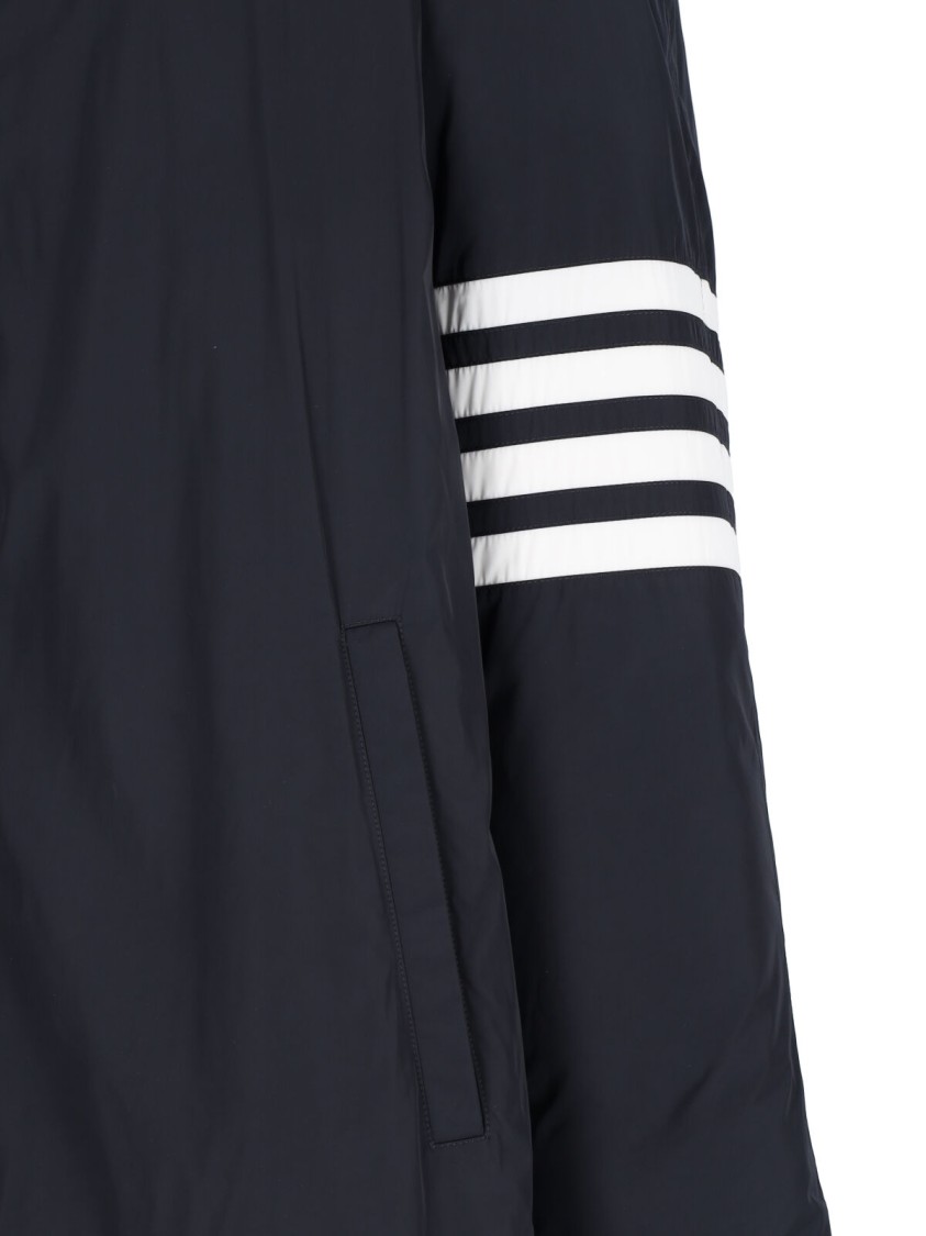 Shop Thom Browne "4-bar Football" Parka – Navy In Blue