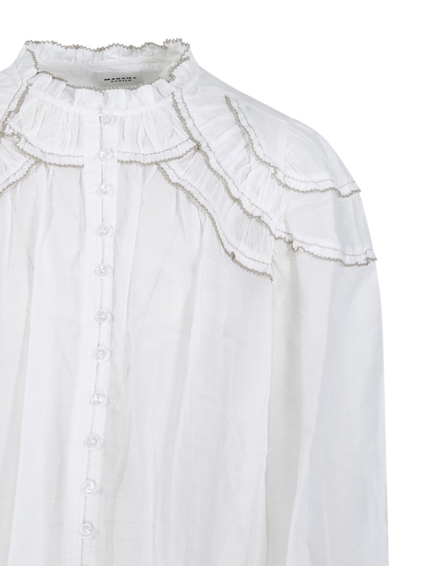 Isabel Marant Étoile Ruffled High-neck Blouse With Elegant Layered Details