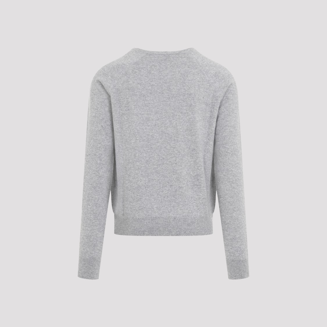 Saint Laurent Grey Crewneck Sweater With Cassandre In Cashmere Man