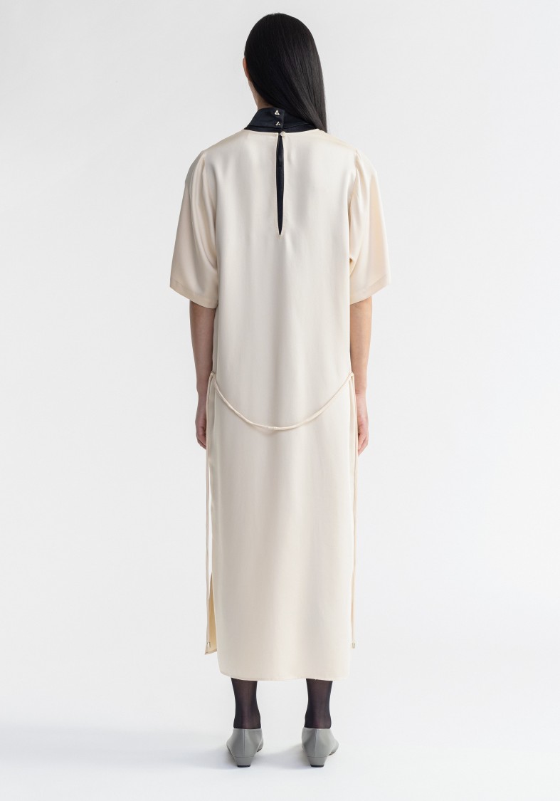 AERON AERON EVE - CUPRO MAXI DRESS WITH BELT