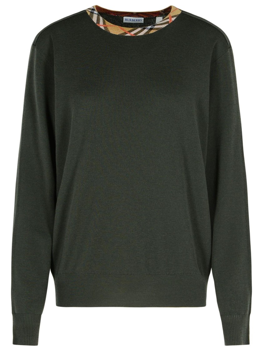 BURBERRY BURBERRY MICHAEL' DARK GREEN WOOL SWEATER
