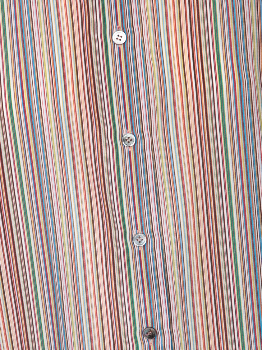 Shop Paul Smith Striped Silk Shirt With Classic Collar And Button-down Front