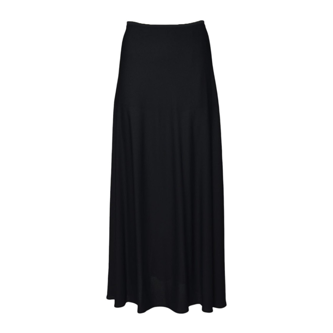 Jil Sander Black Fluid Viscose Crepe Midi Skirt In Black