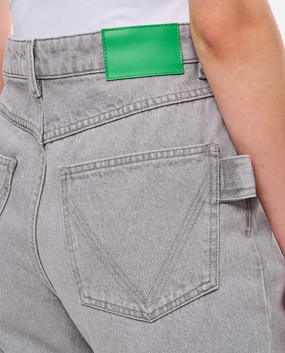Bottega Veneta Light Grey Washed Flared Denim Pants | THE LIST
