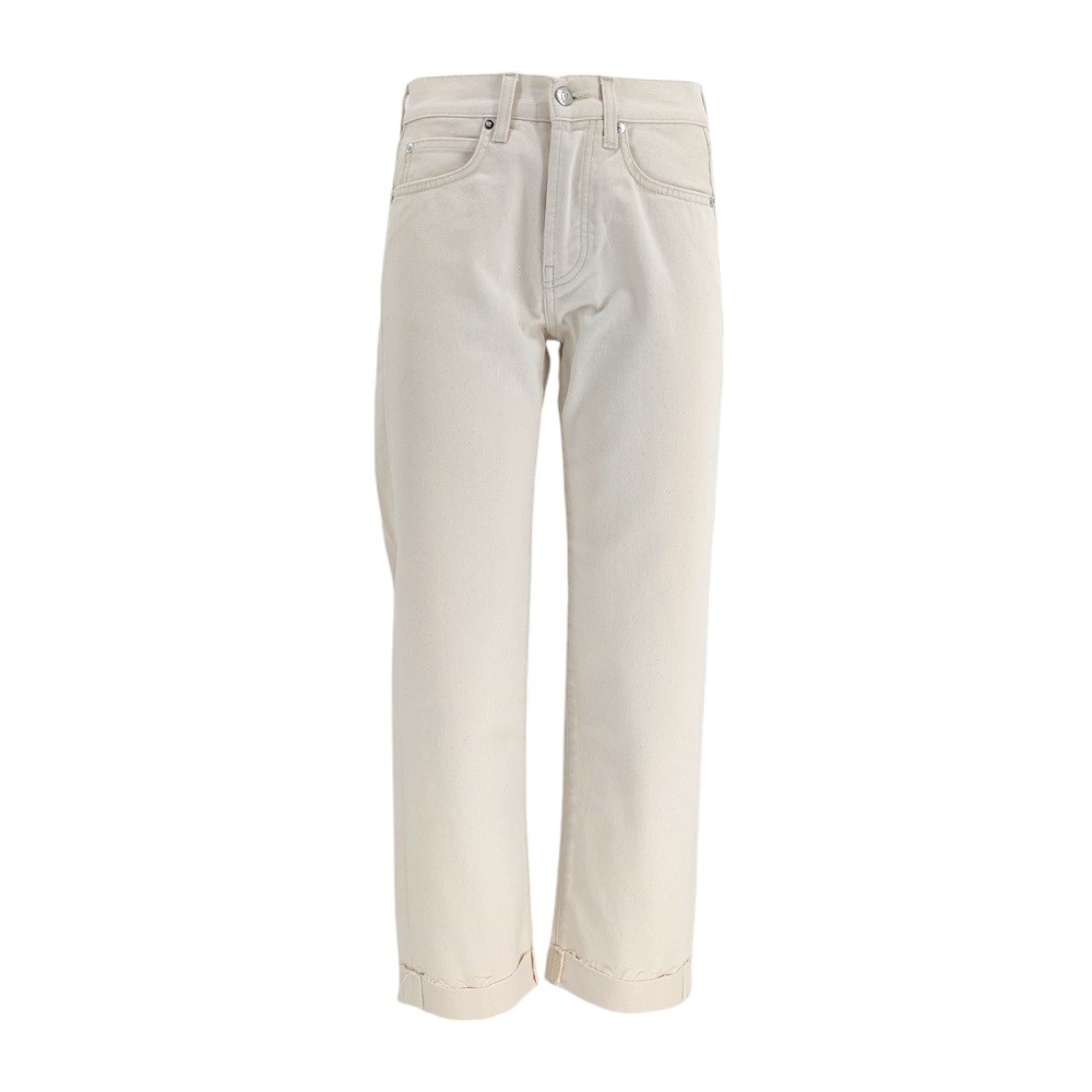 Roy Rogers Beige Boyfriend Jeans With Low Waist And Multiple Pockets For Casual Elegance In Neutrals
