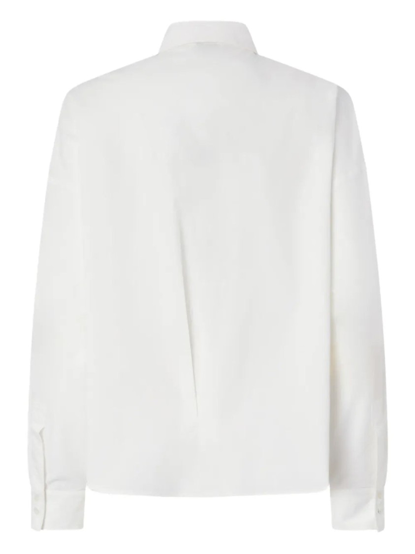 Pinko Chemise Avec Broderie Anglaise Et Cristaux In White