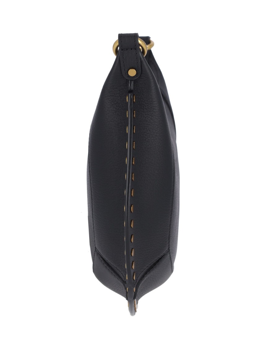 Isabel Marant Oskan Moon Studded Shoulder Bags In Black