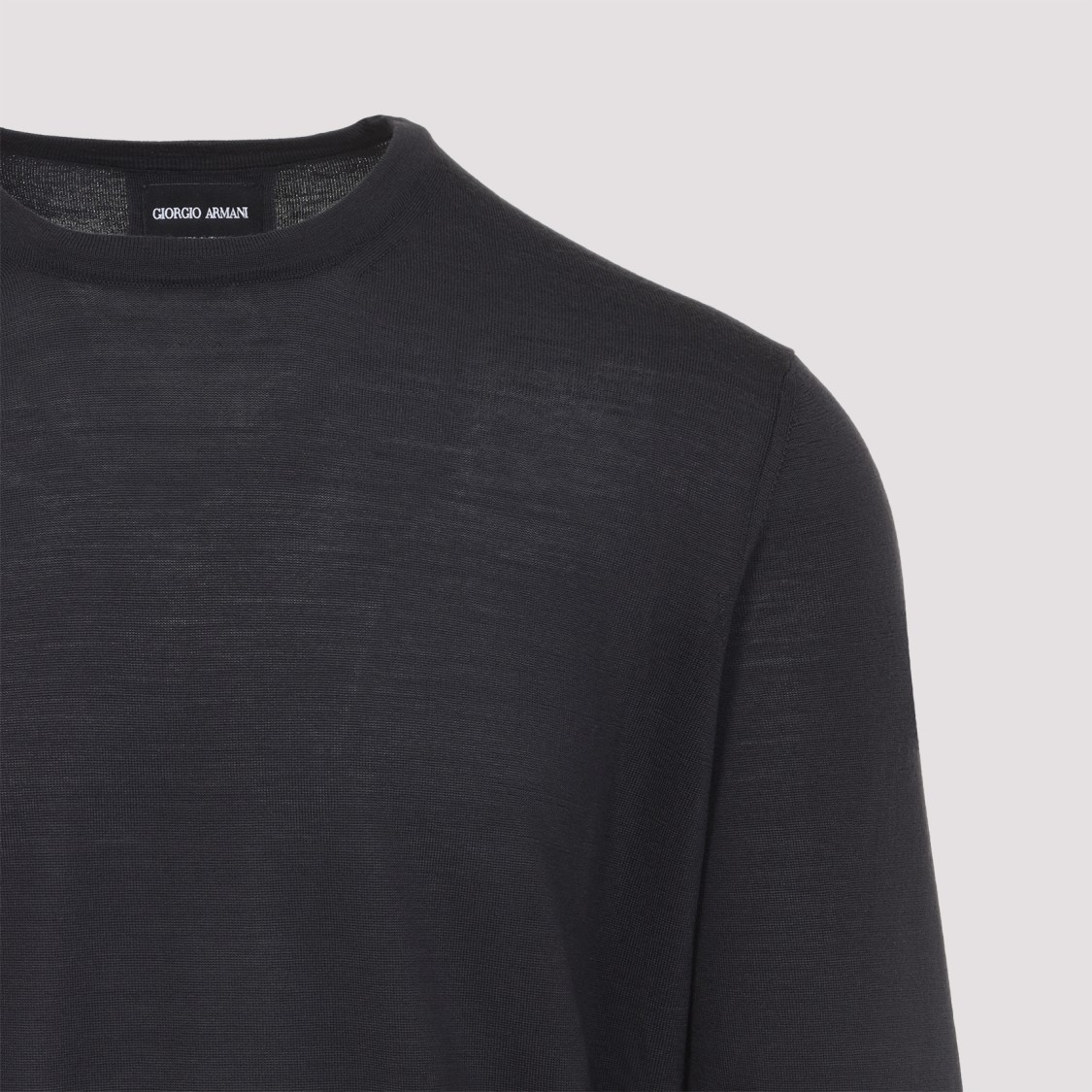 Giorgio Armani Crew Neck Sweater In Virgin Wool In Gray