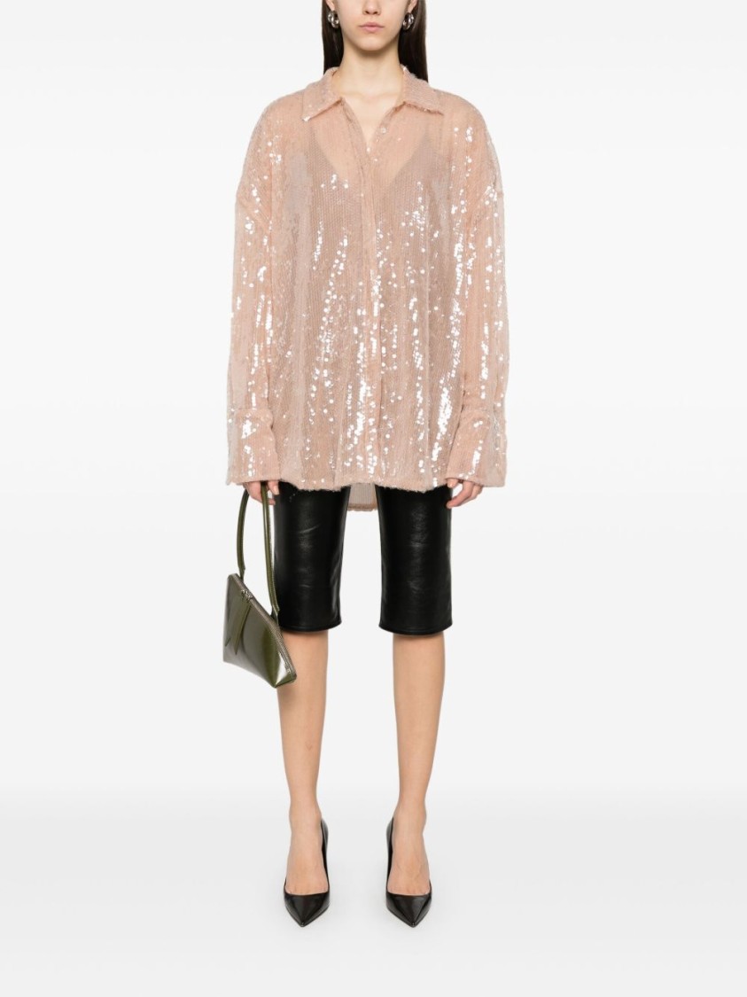 Giuseppe Di Morabito Sequin-embellished Shirt In Pink