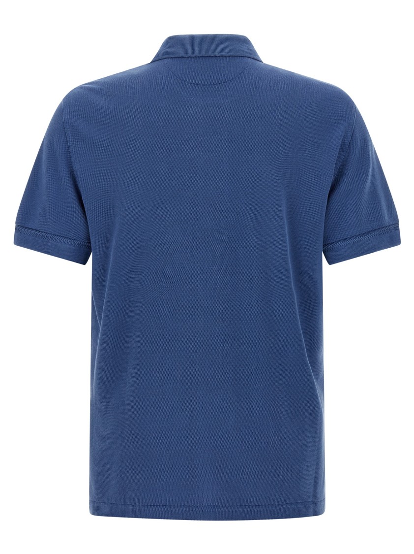 Tom Ford Black Short-sleeves Polo In Cotton Piquet Jersey Man In Blue