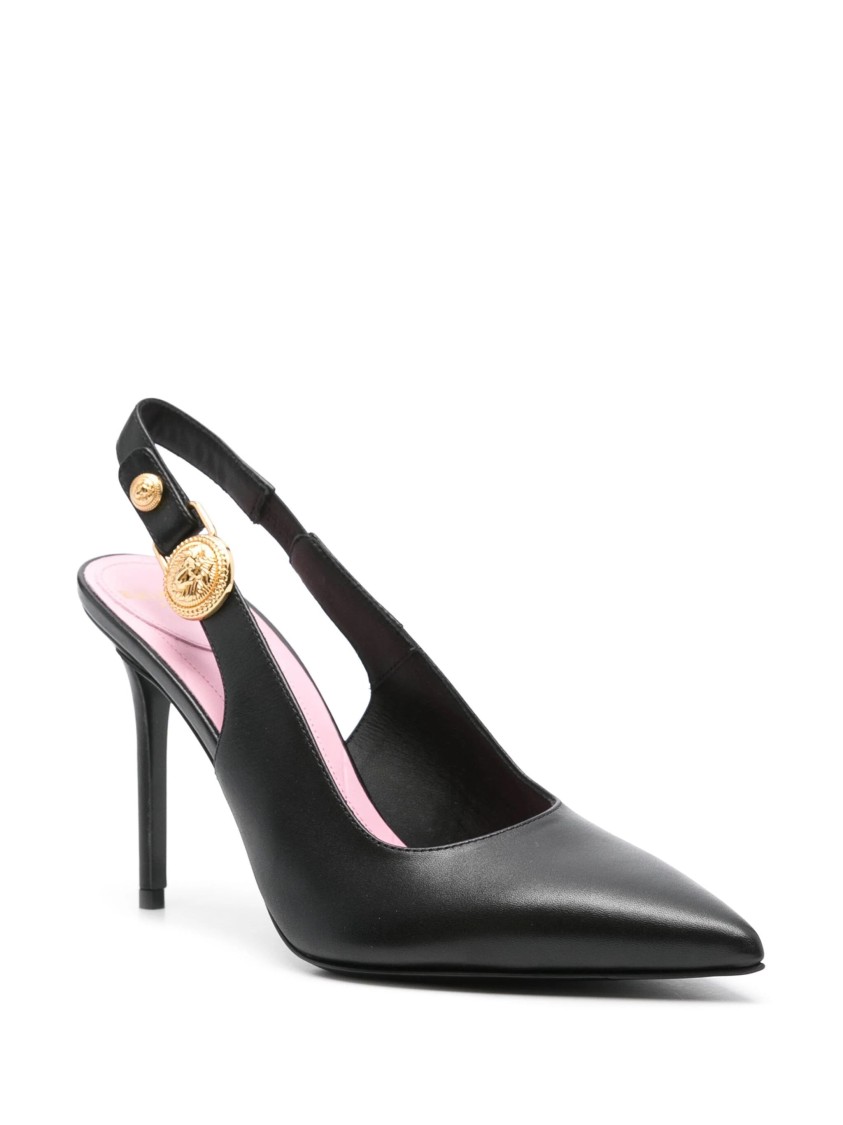 Balmain Pointed Toe Slingback Pumps In Black
