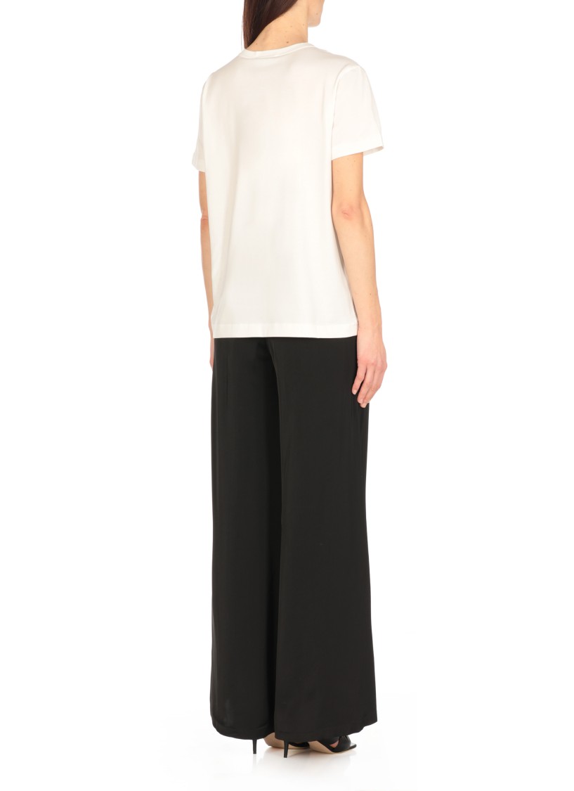 Shop Fabiana Filippi Versatile Cotton T-shirt With Bright Point Details In White