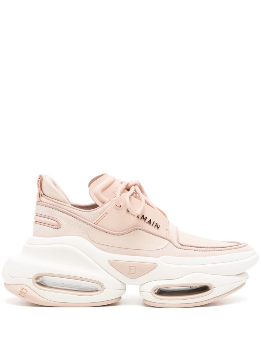 Balmain B Bold Low-rubberized Sneakers In Pink