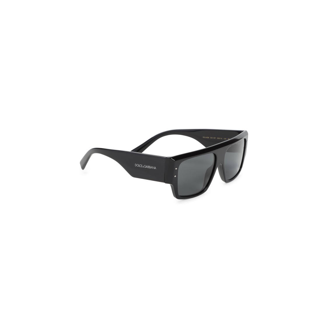 Dolce & Gabbana Bold Rectangular Frame Sunglasses With Acetate Construction In Black