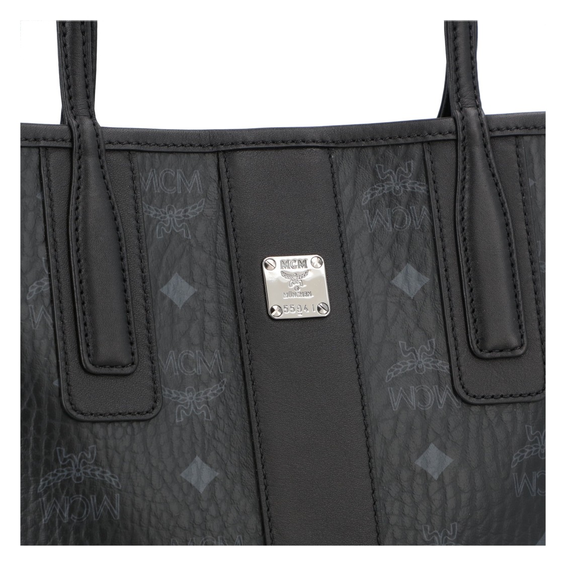 Mcm Reversible Liz Shopper In Visetos In Black