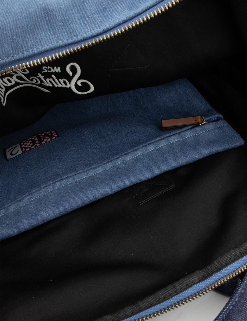 MC2 SAINT BARTH MC2 SAINT BARTH STRIPED TRAVEL BAG WITH LEATHER ACCENTS