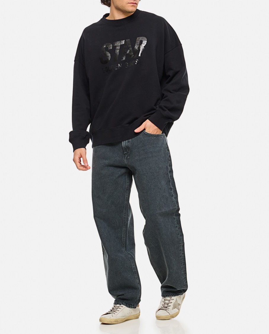 Agolde Faded Relaxed Wide-leg Fusion Jeans In Black