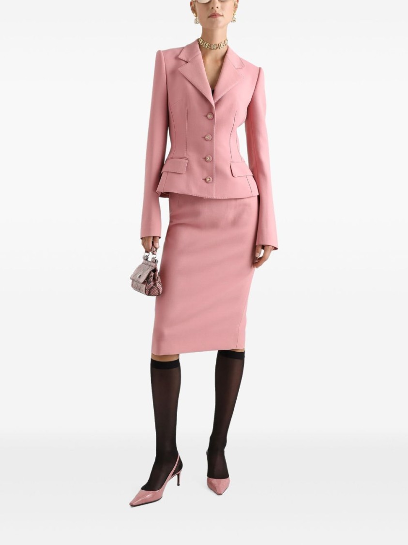Dolce & Gabbana Midi Pencil Skirt In Pink